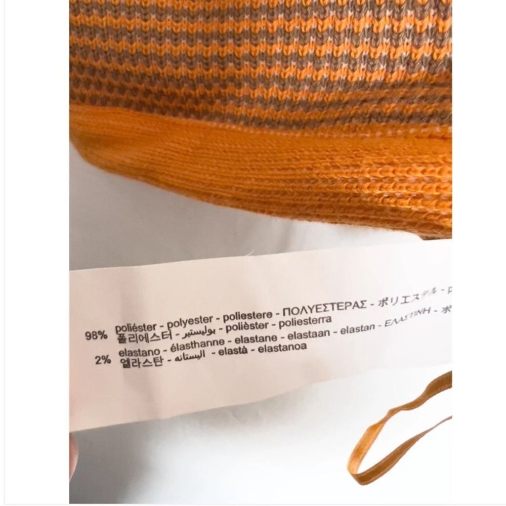 ZARA Sweater Knit Crop Tank Top Medium Orange Tan Y2k 2000s Boho - Picture 4 of 4